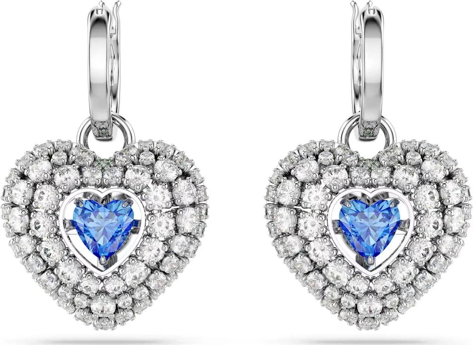 Серьги Swarovski Серые из нержавеющей стали