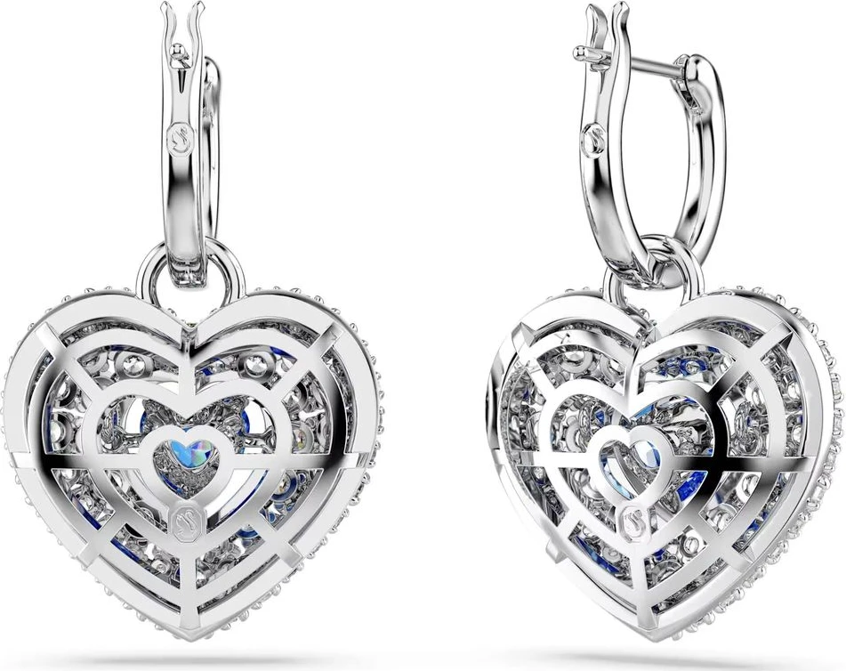 Серьги Swarovski Серые из нержавеющей стали