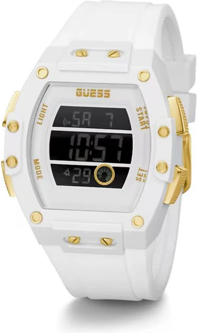 Белые цифровые часы GUESS