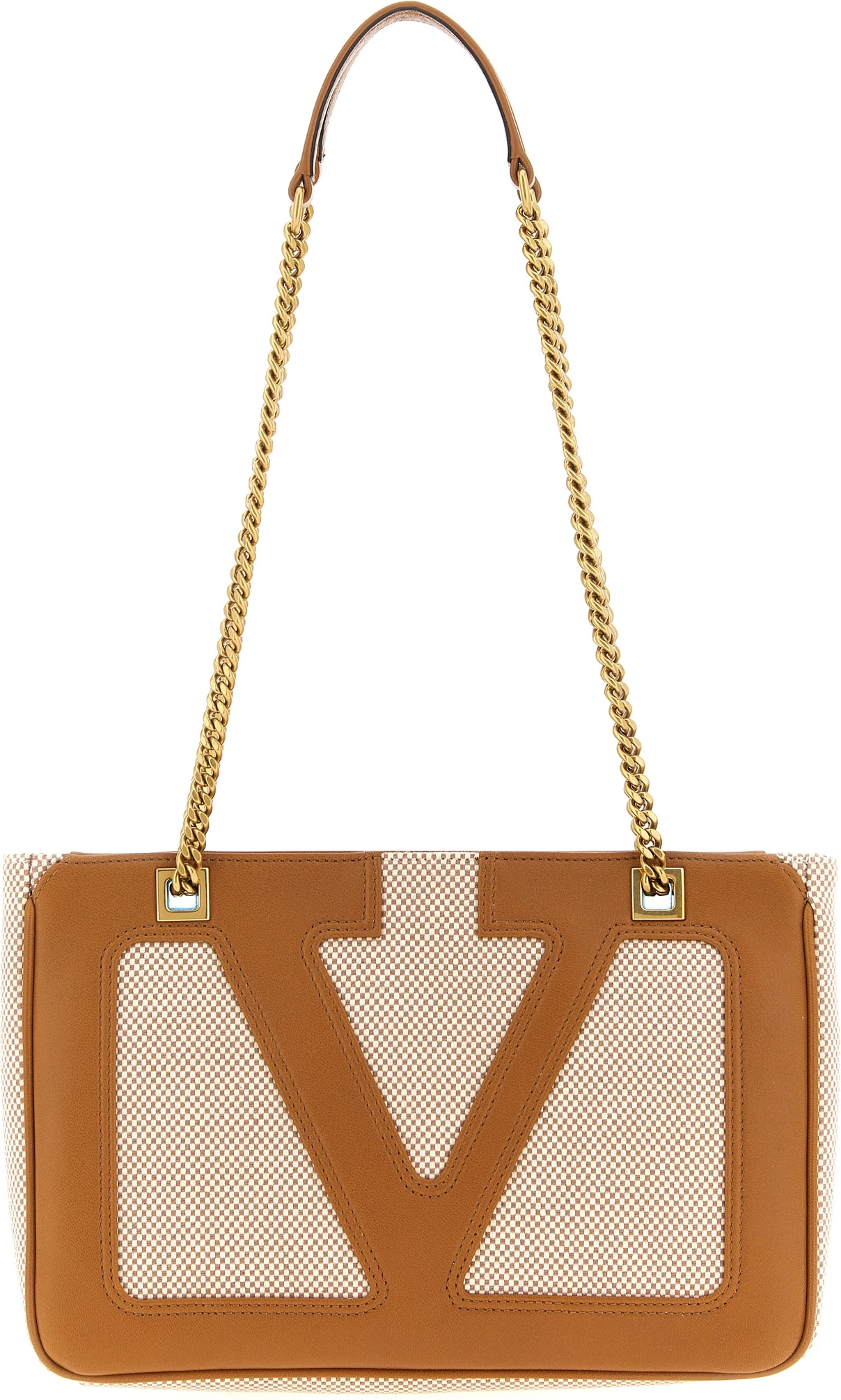 Brown Cotton Shoulder Bag Valentino Garavani
