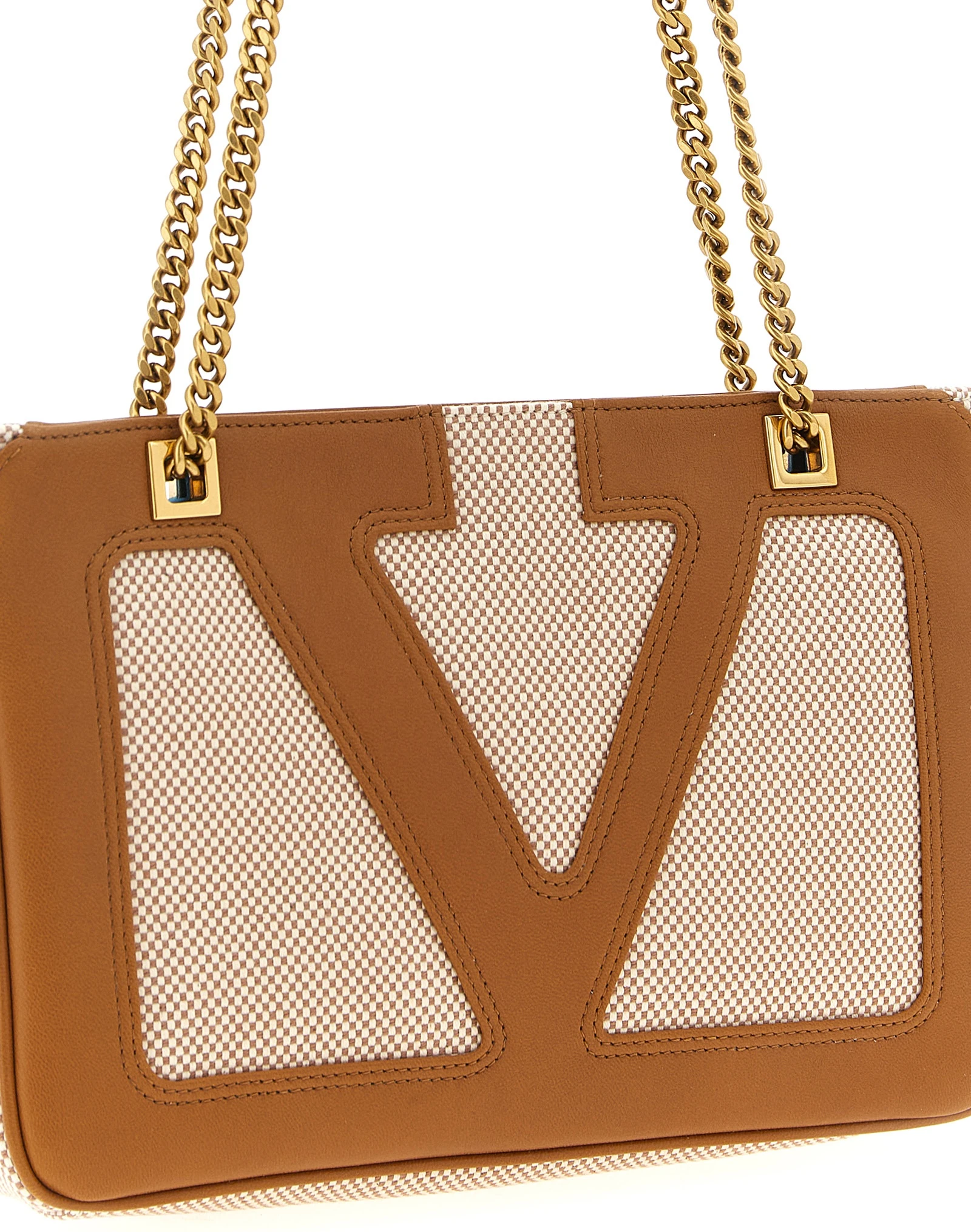 Brown Cotton Shoulder Bag Valentino Garavani