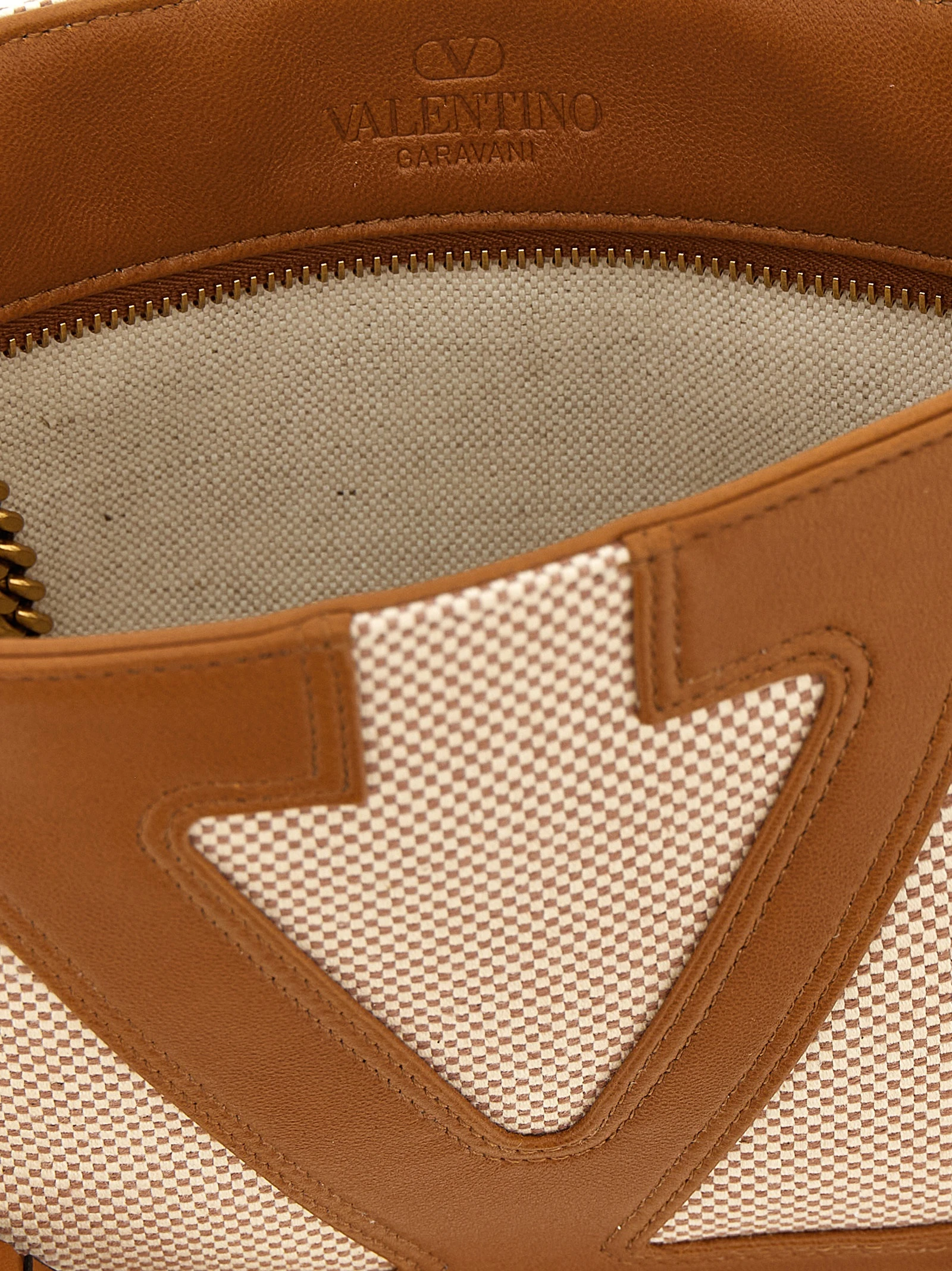Brown Cotton Shoulder Bag Valentino Garavani