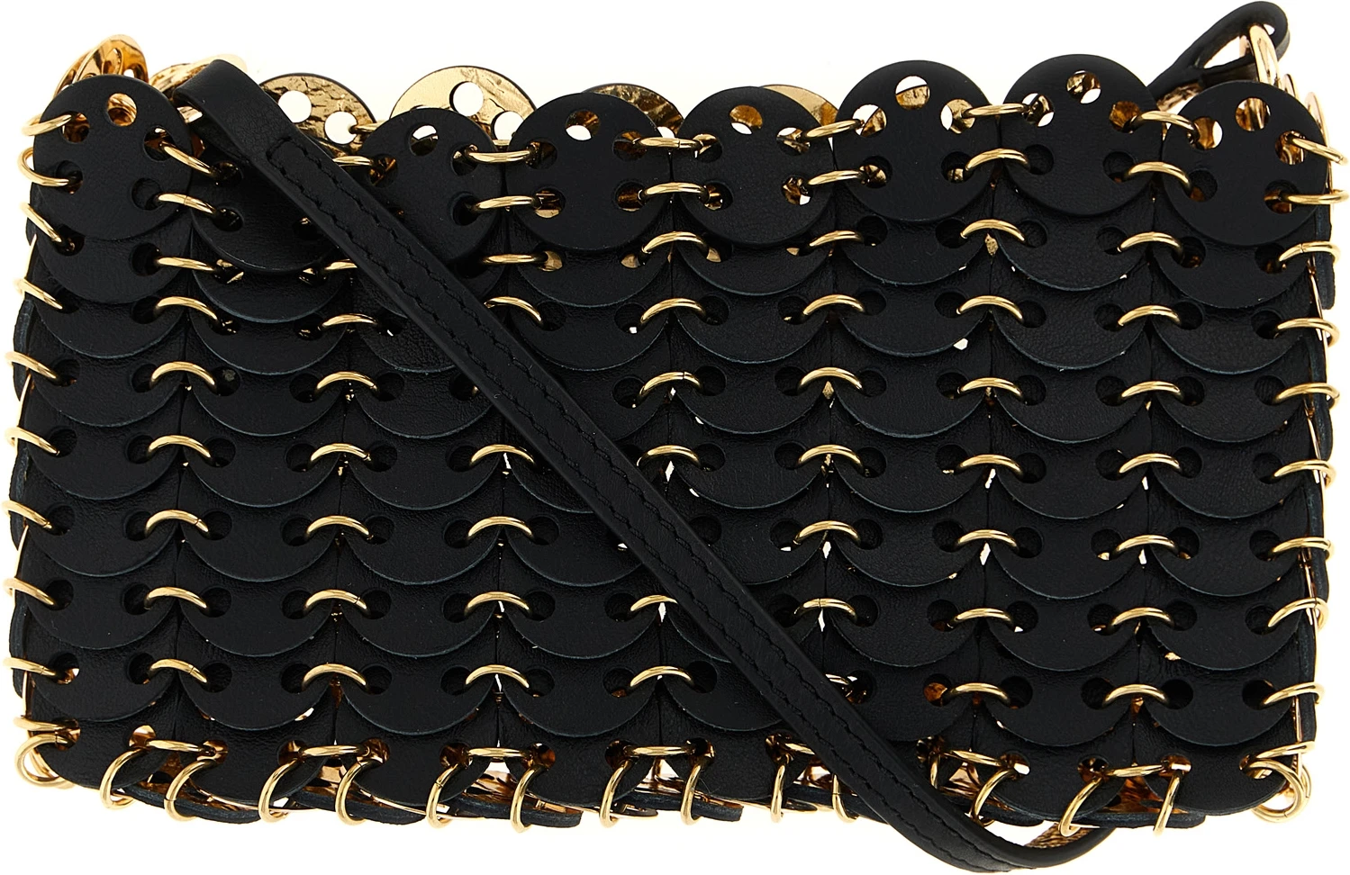Black Calfskin Crossbody Bag Paco Rabanne