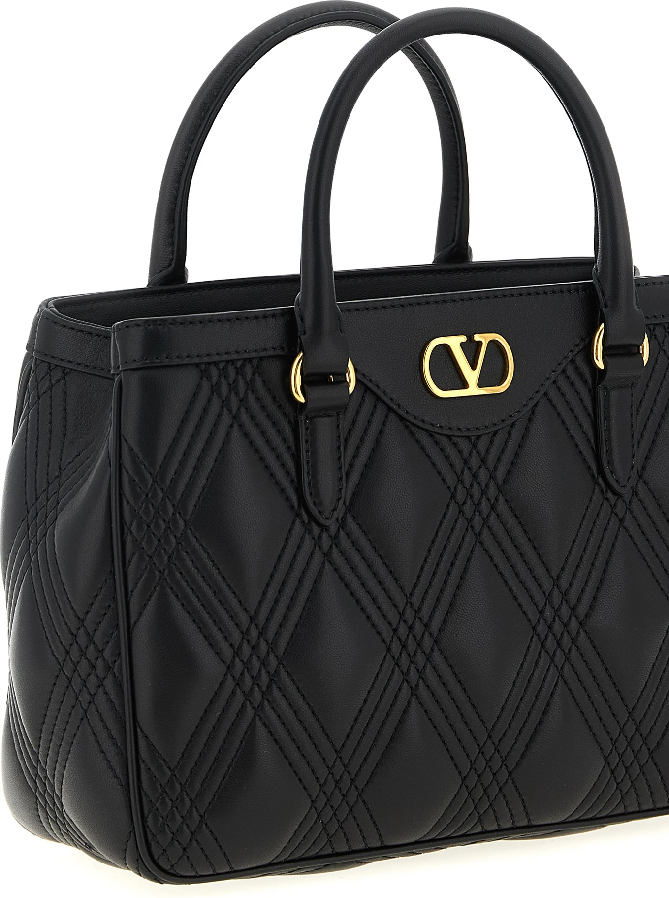Handbag Valentino Garavani Black Lamb Leather