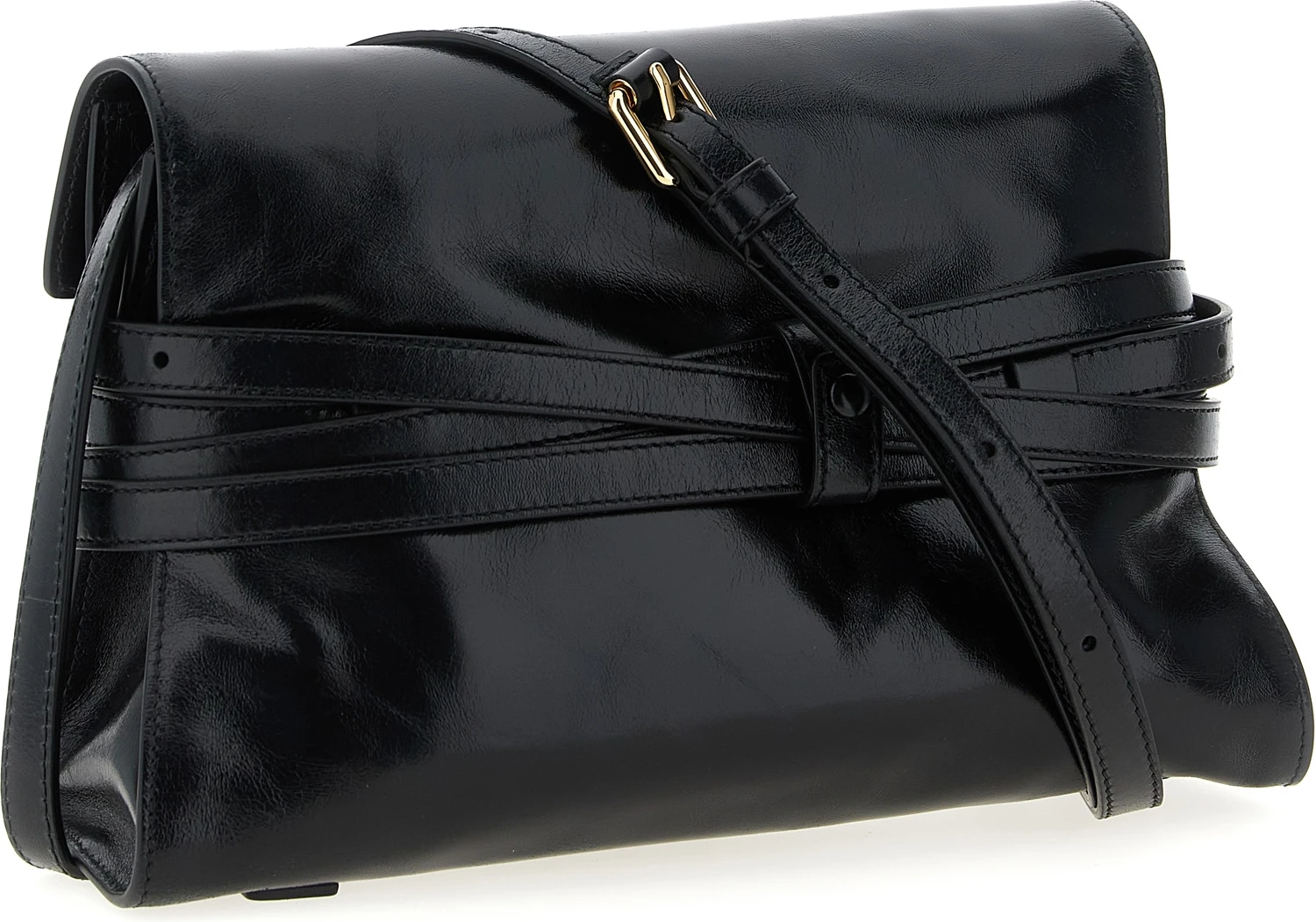 Black Leather Crossbody Bag Moschino