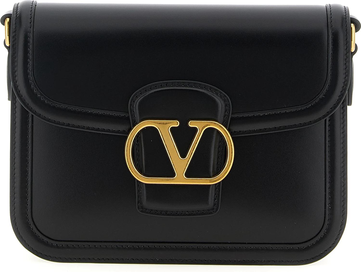 Black Calfskin Leather Crossbody Bag