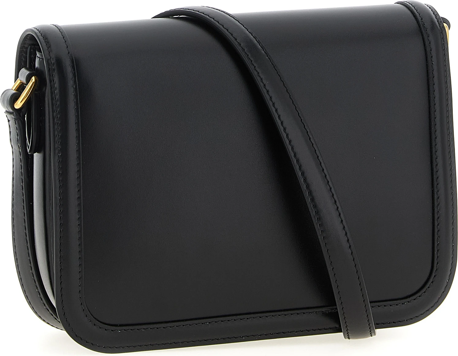 Black Calfskin Leather Crossbody Bag