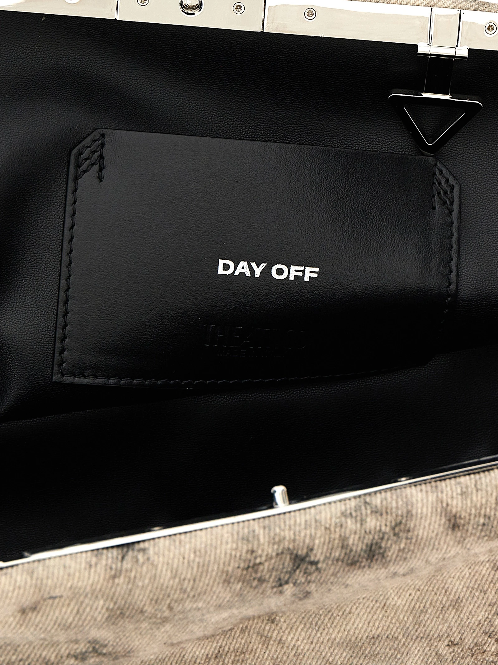 Gray Leather Clutch Bag The Attico