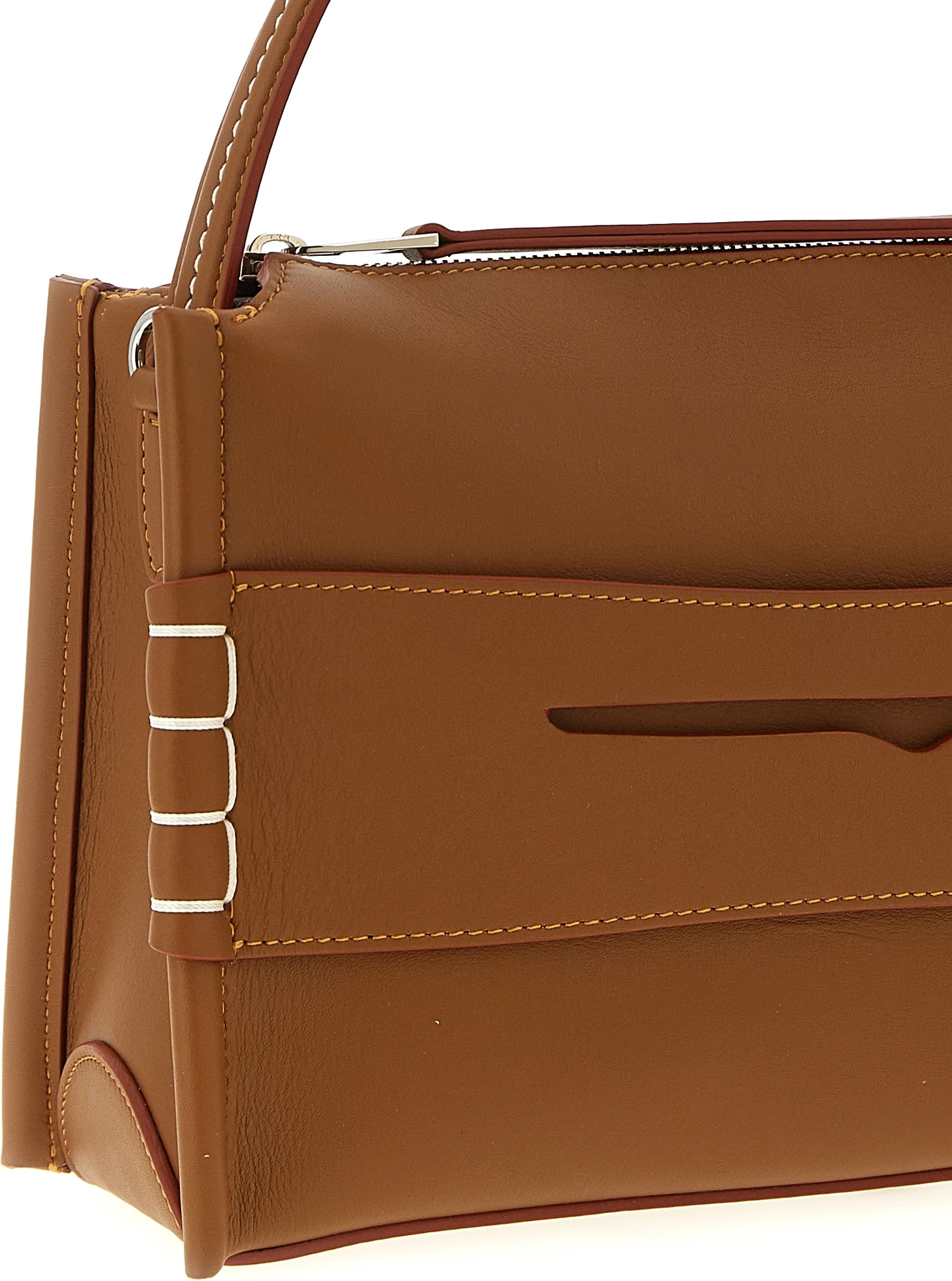 Brown Calfskin Shoulder Bag