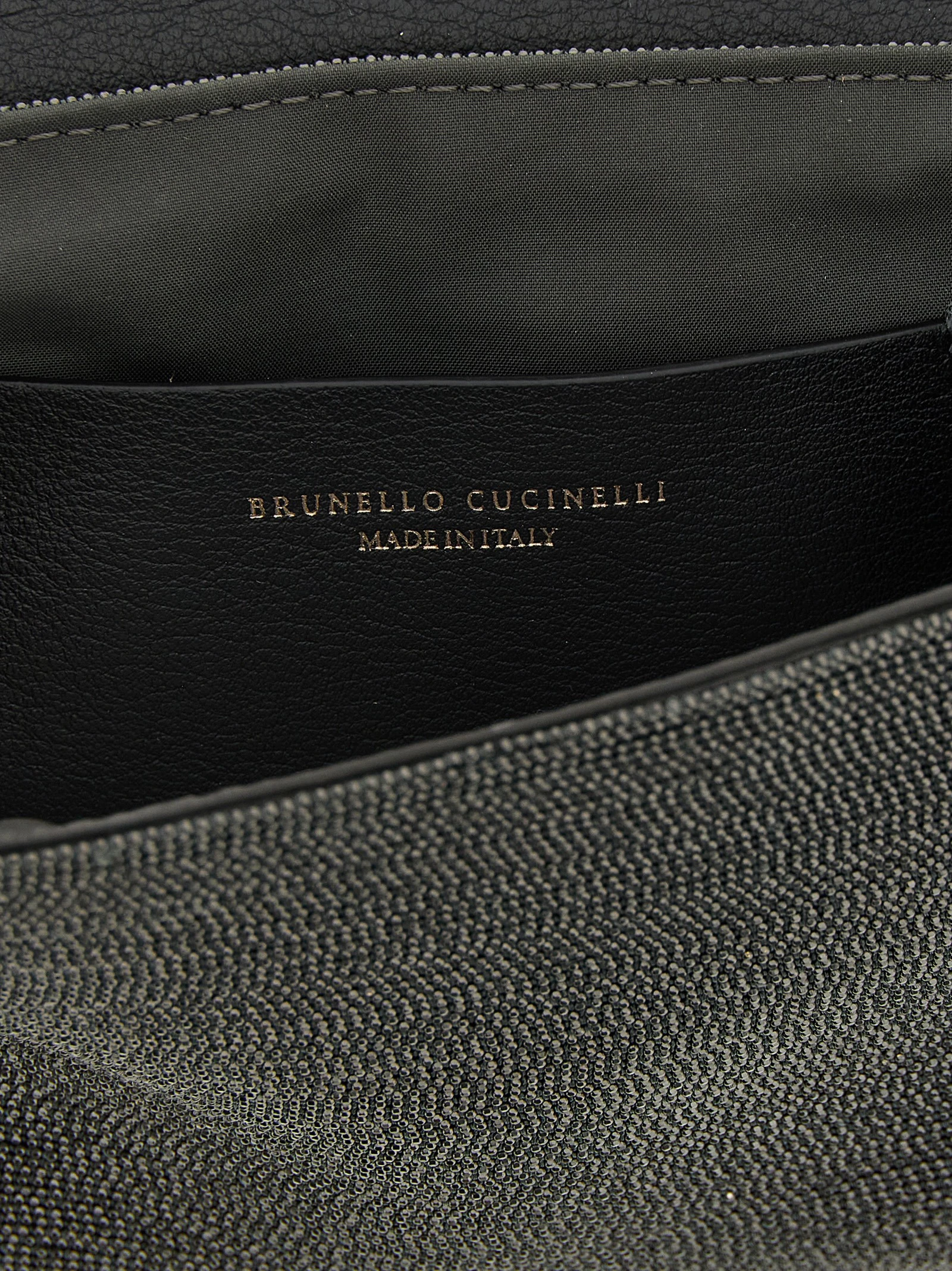 Black Leather Clutch Bag Brunello Cucinelli