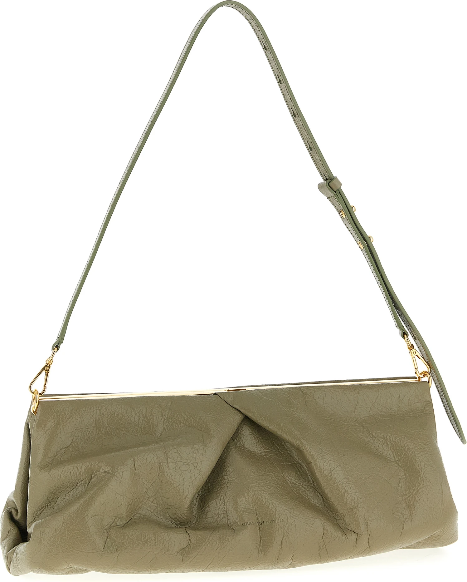 Bicolor Calfskin Clutch Bag Dries Van Noten