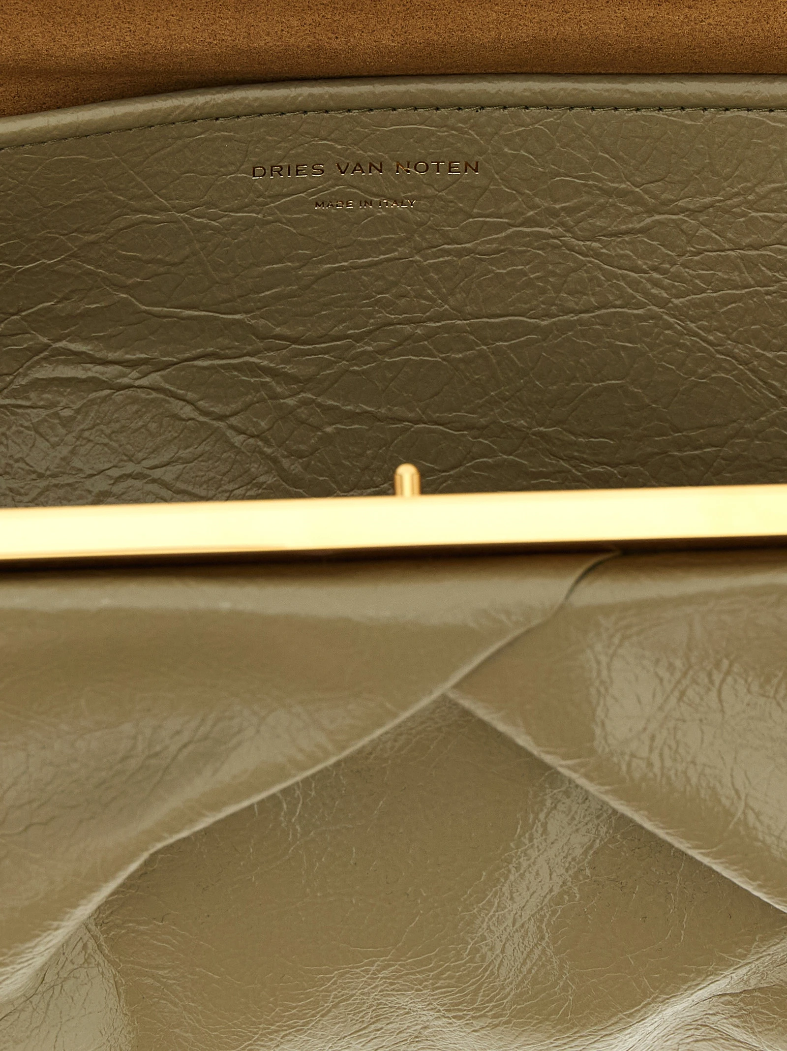 Bicolor Calfskin Clutch Bag Dries Van Noten