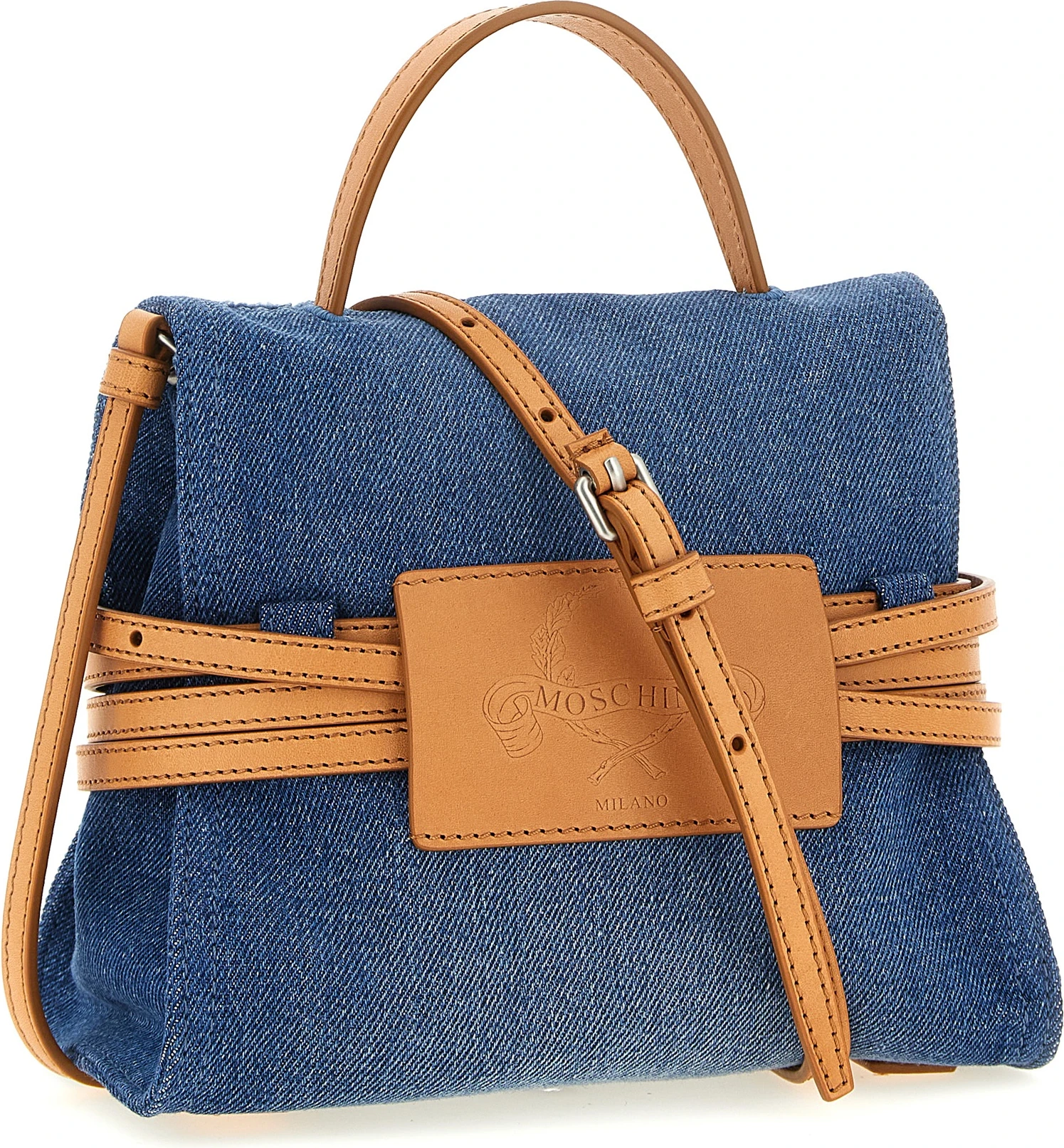 Blue Cotton Handbag Moschino