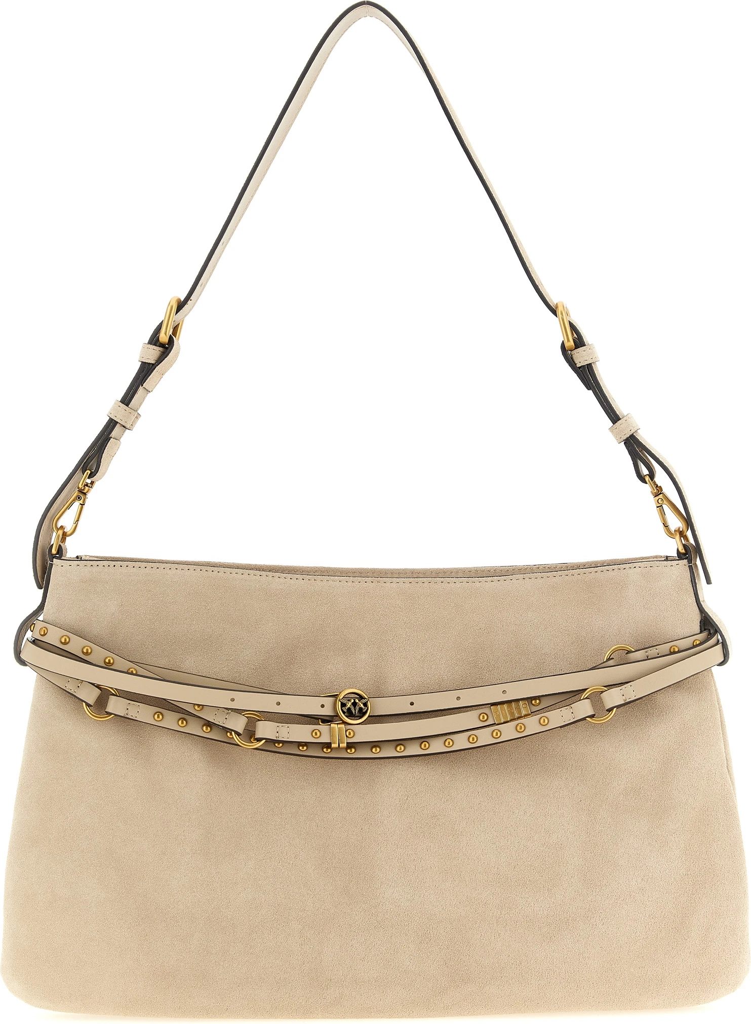 Shoulder Bag Pinko Beige Cowhide
