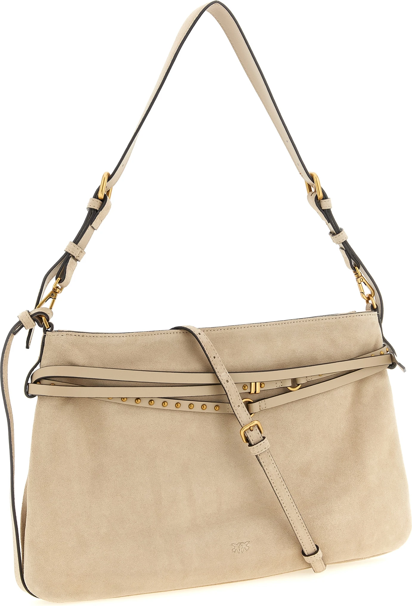 Shoulder Bag Pinko Beige Cowhide