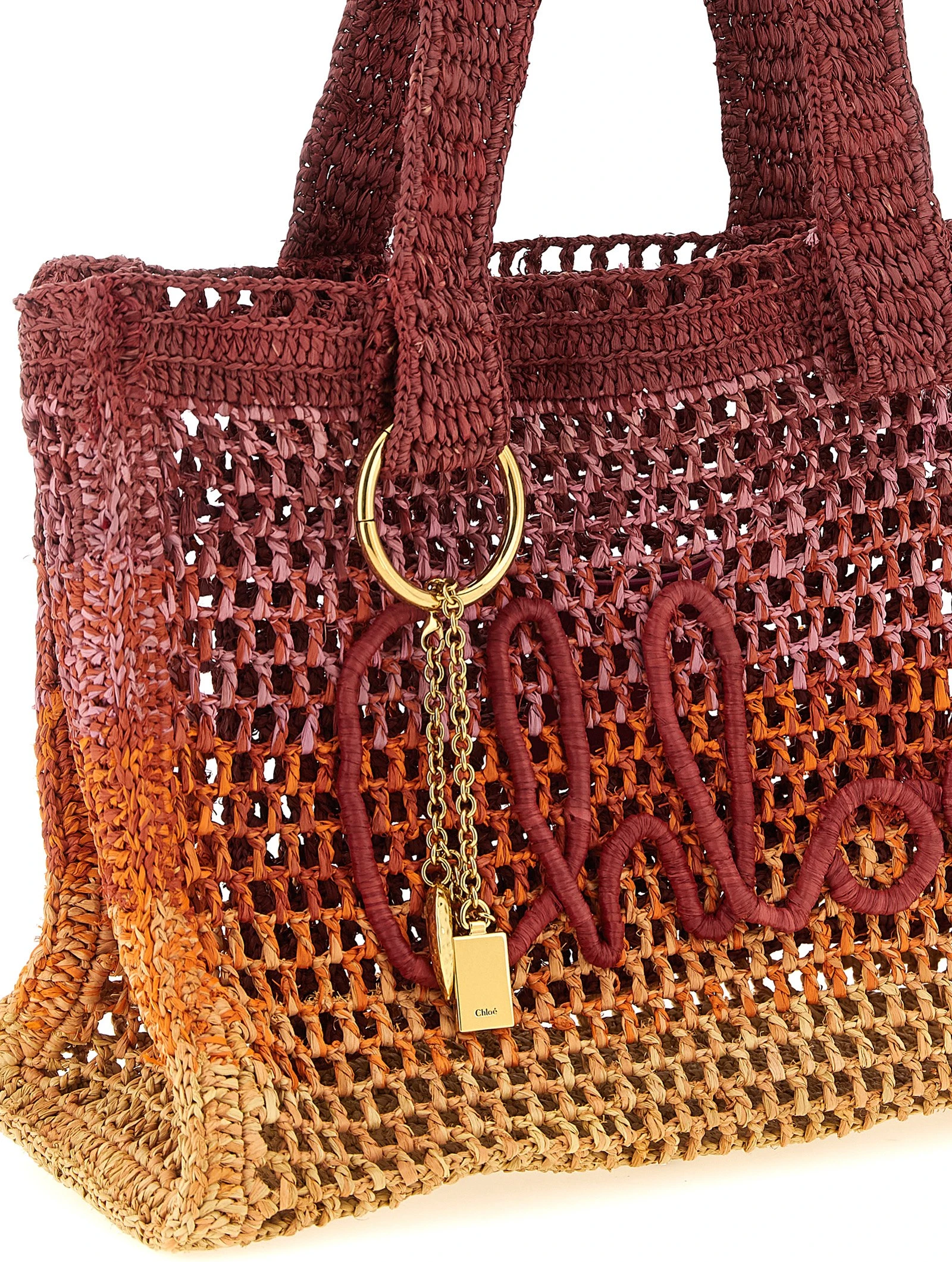 Tote Bag Chloe Multicolor Raffia Tote Bag