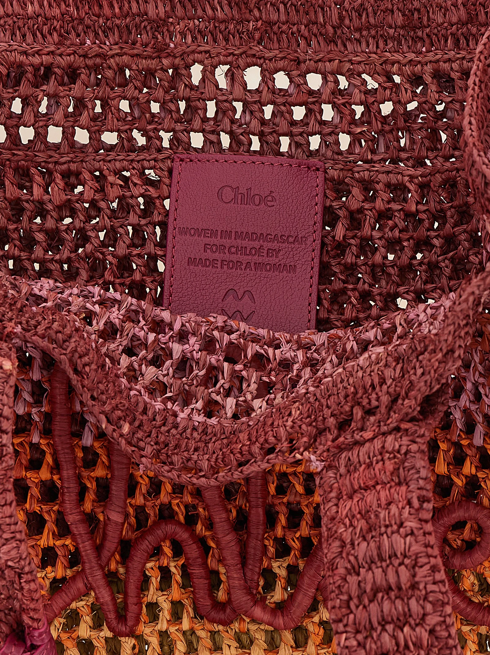 Tote Bag Chloe Multicolor Raffia Tote Bag
