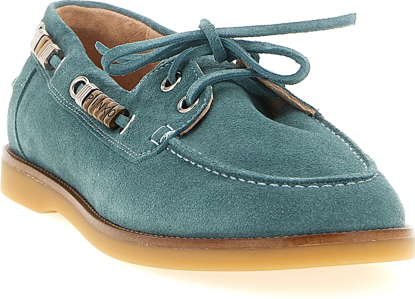 Синие мокасины из телячьей кожи Pinko