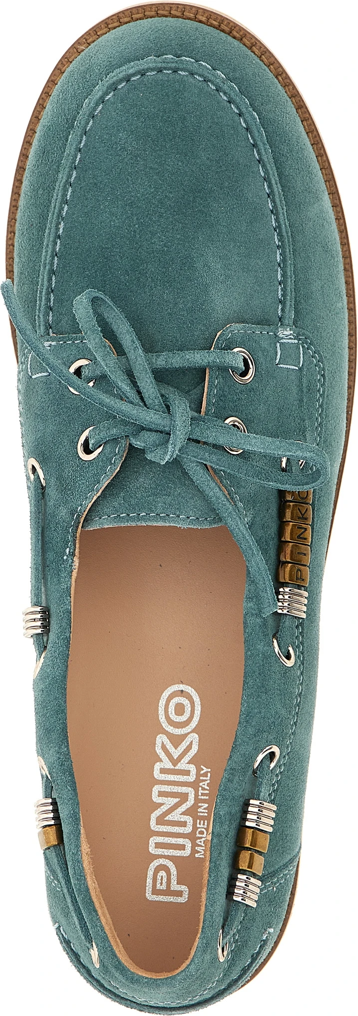 Синие мокасины из телячьей кожи Pinko