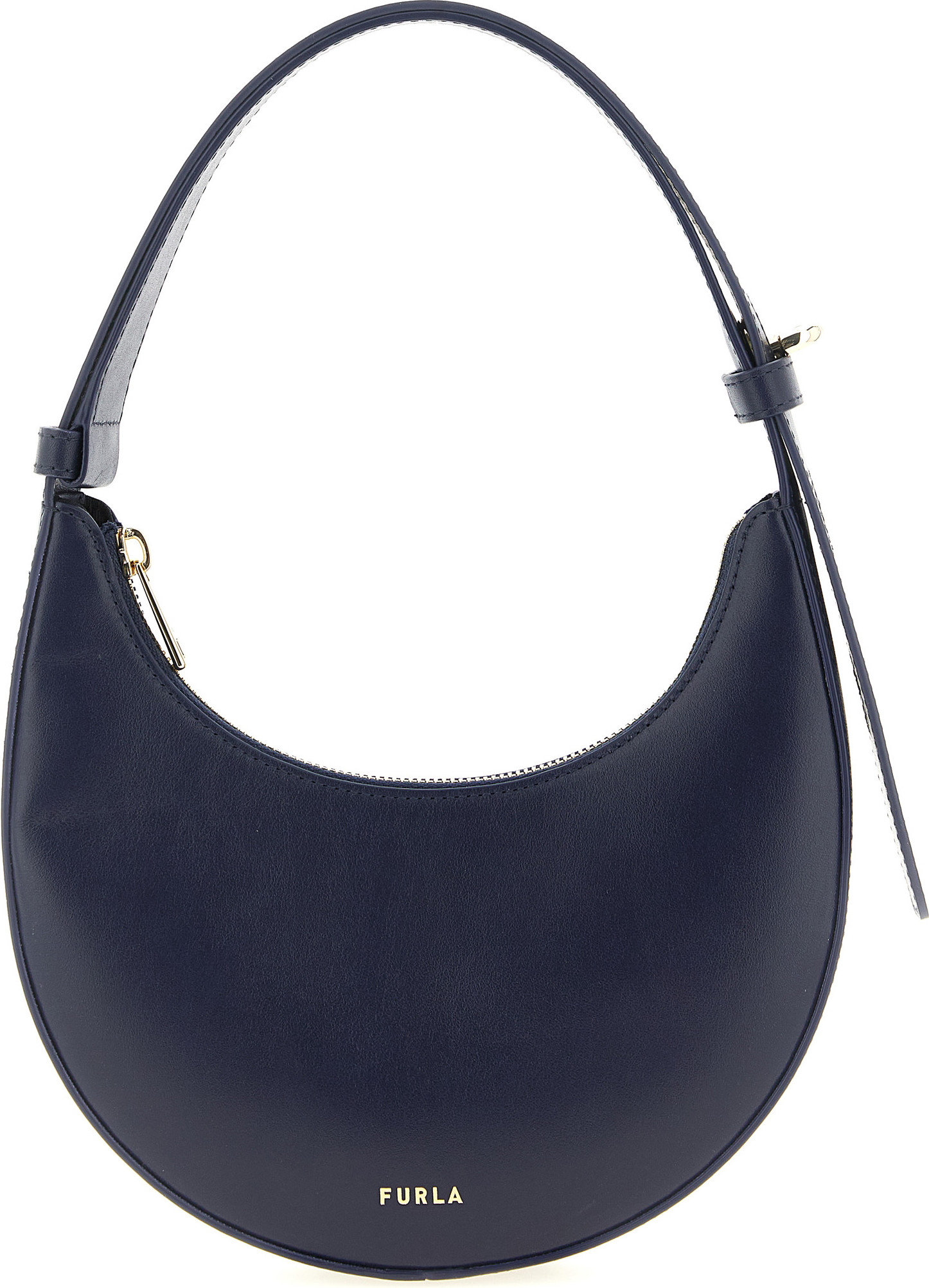 Синяя сумка Furla из кожи теленка на плечо