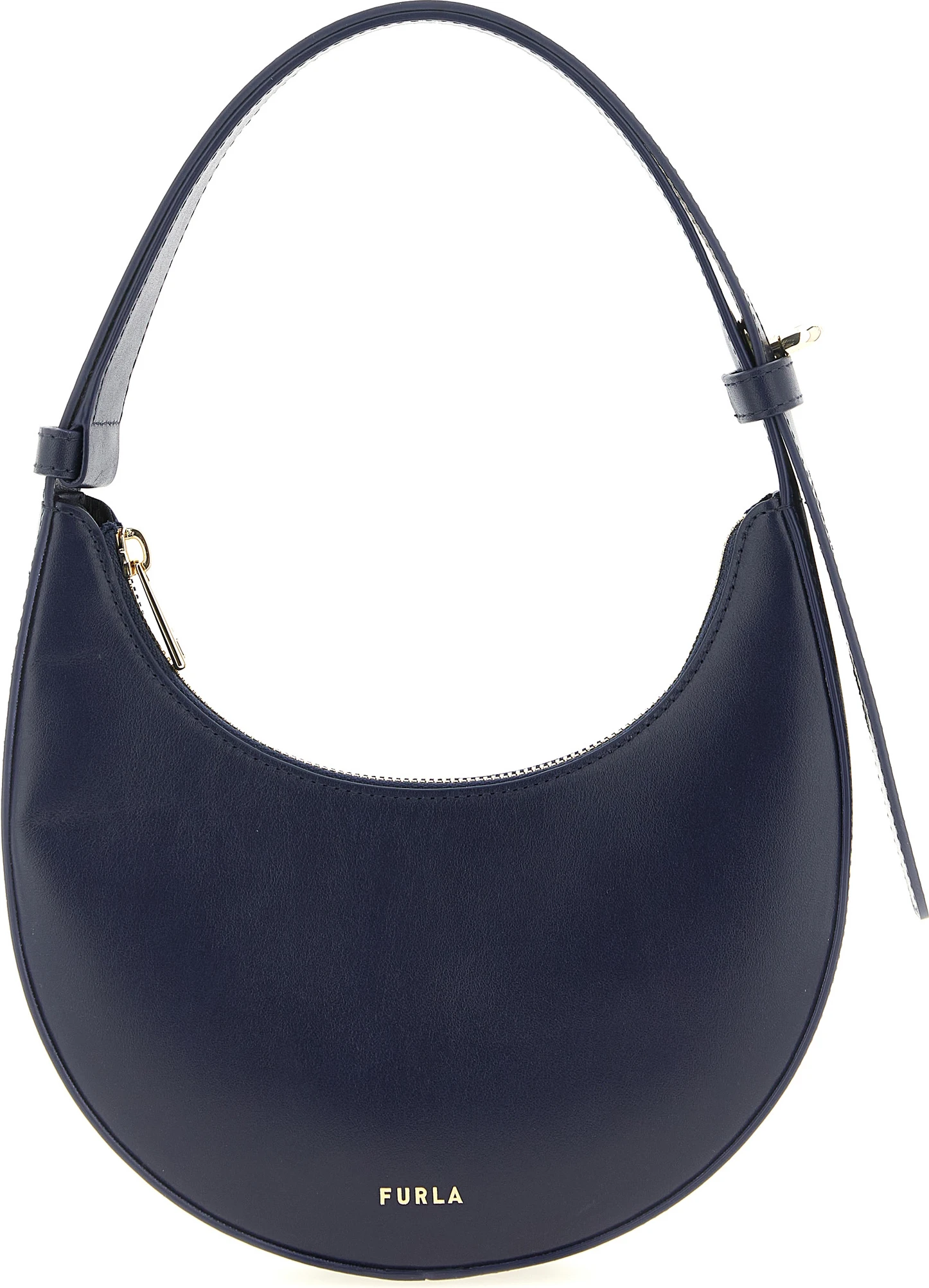 Синяя сумка Furla из кожи теленка на плечо
