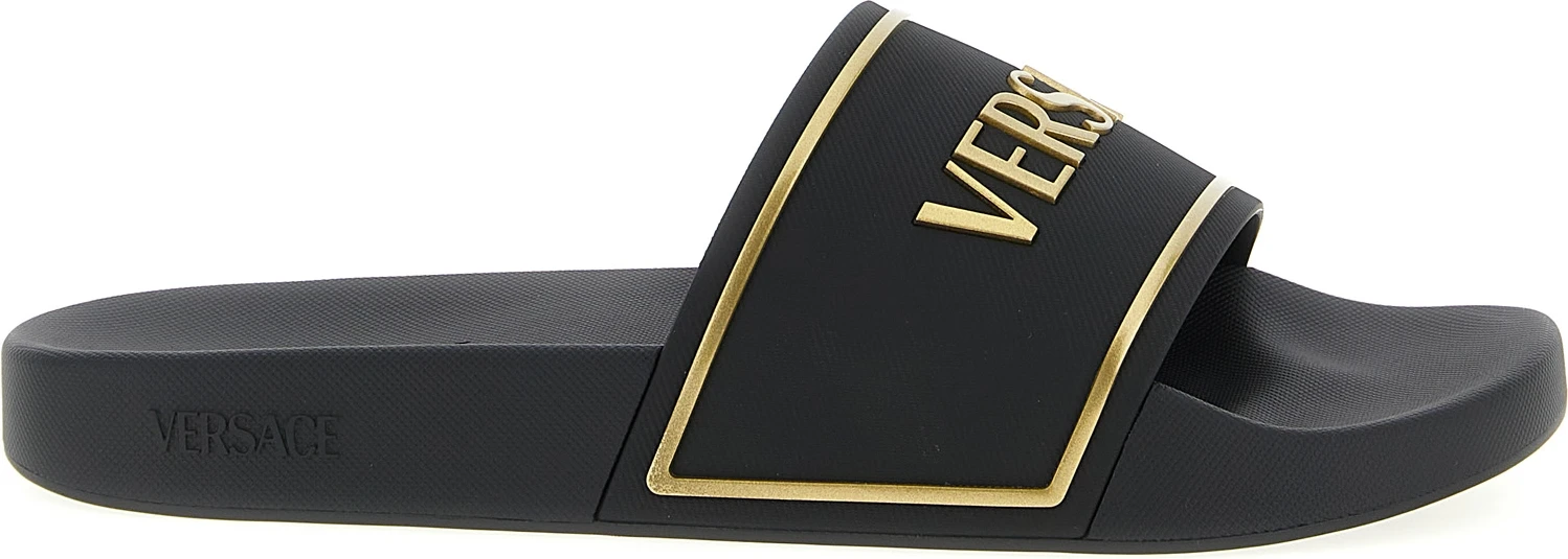 Шлепанцы Versace Черные из полиуретана