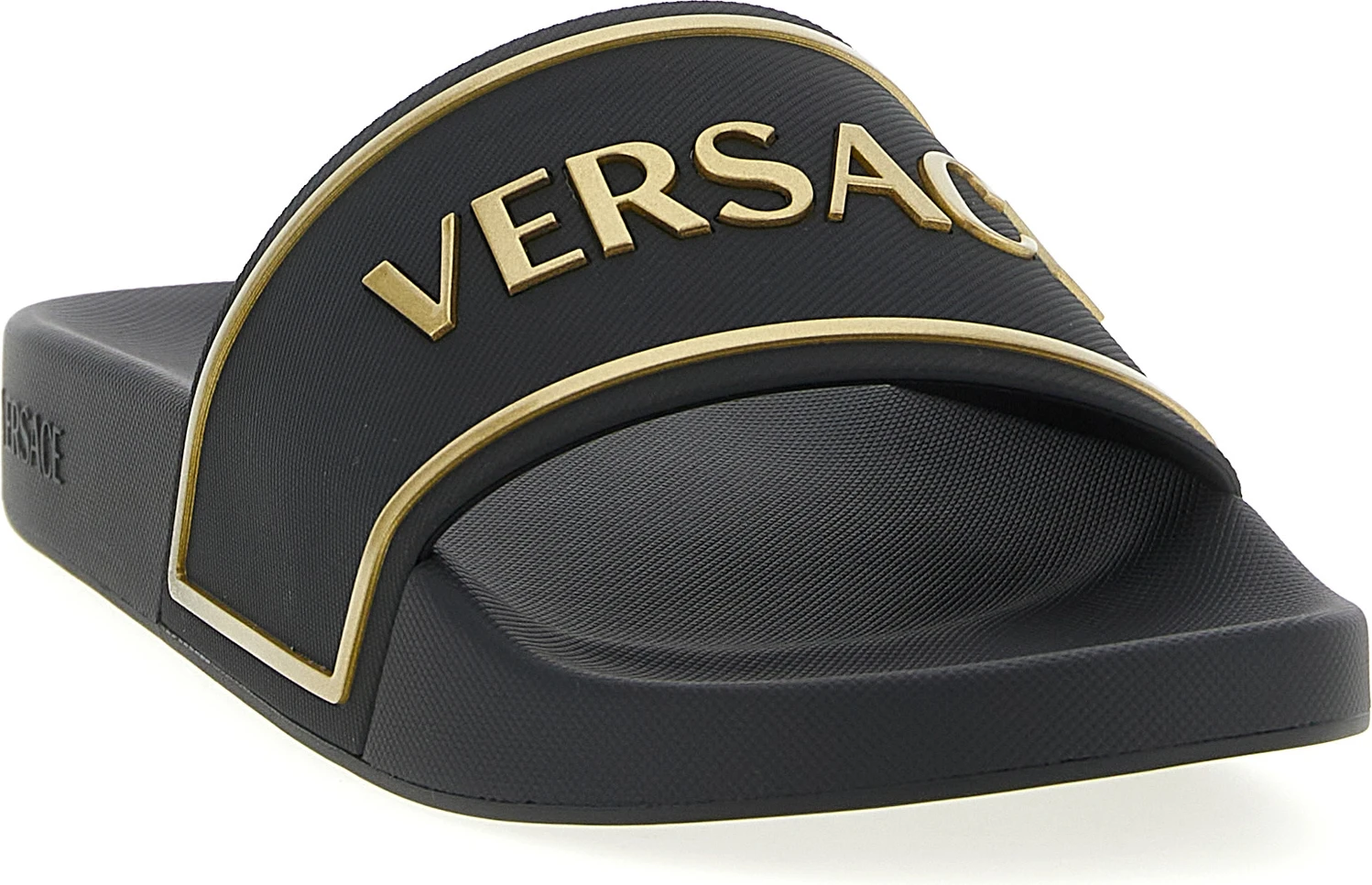 Шлепанцы Versace Черные из полиуретана