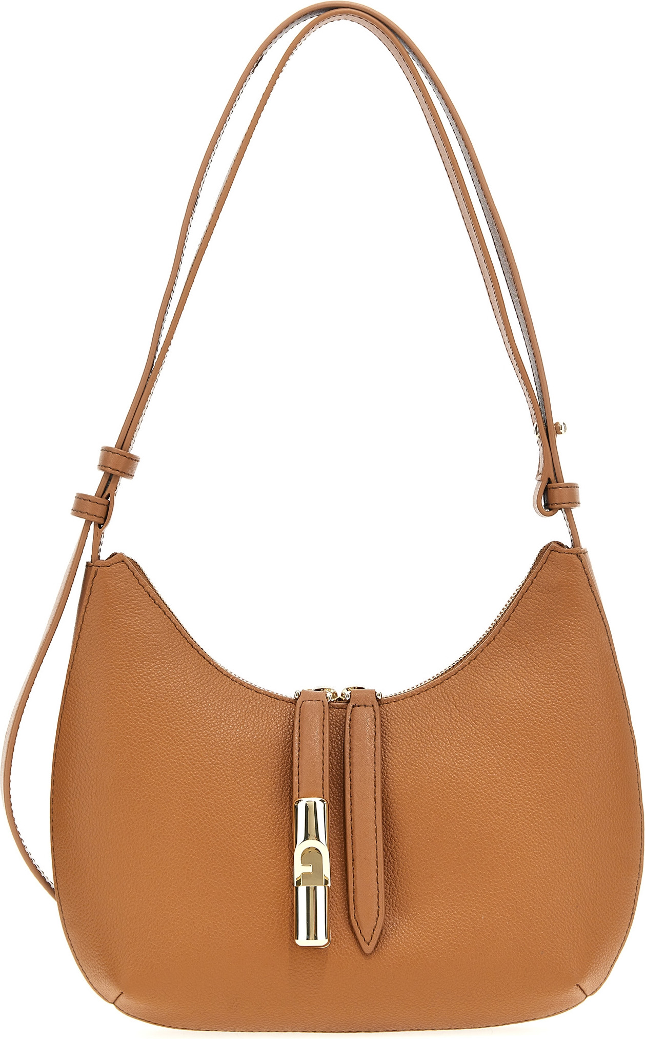 Furla Goccia S Коричневая кожаная сумка на плечо