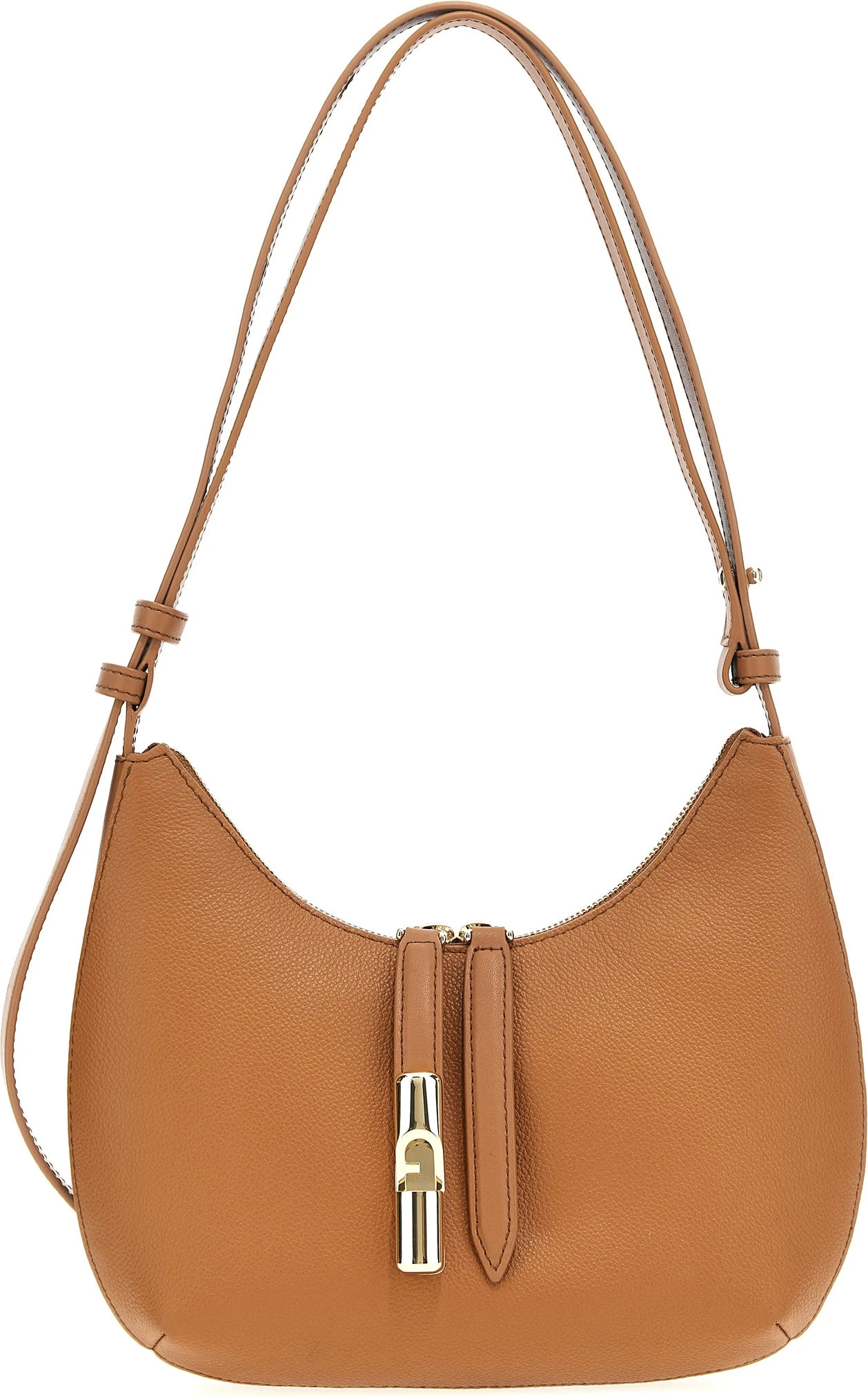 Furla Goccia S Коричневая кожаная сумка на плечо
