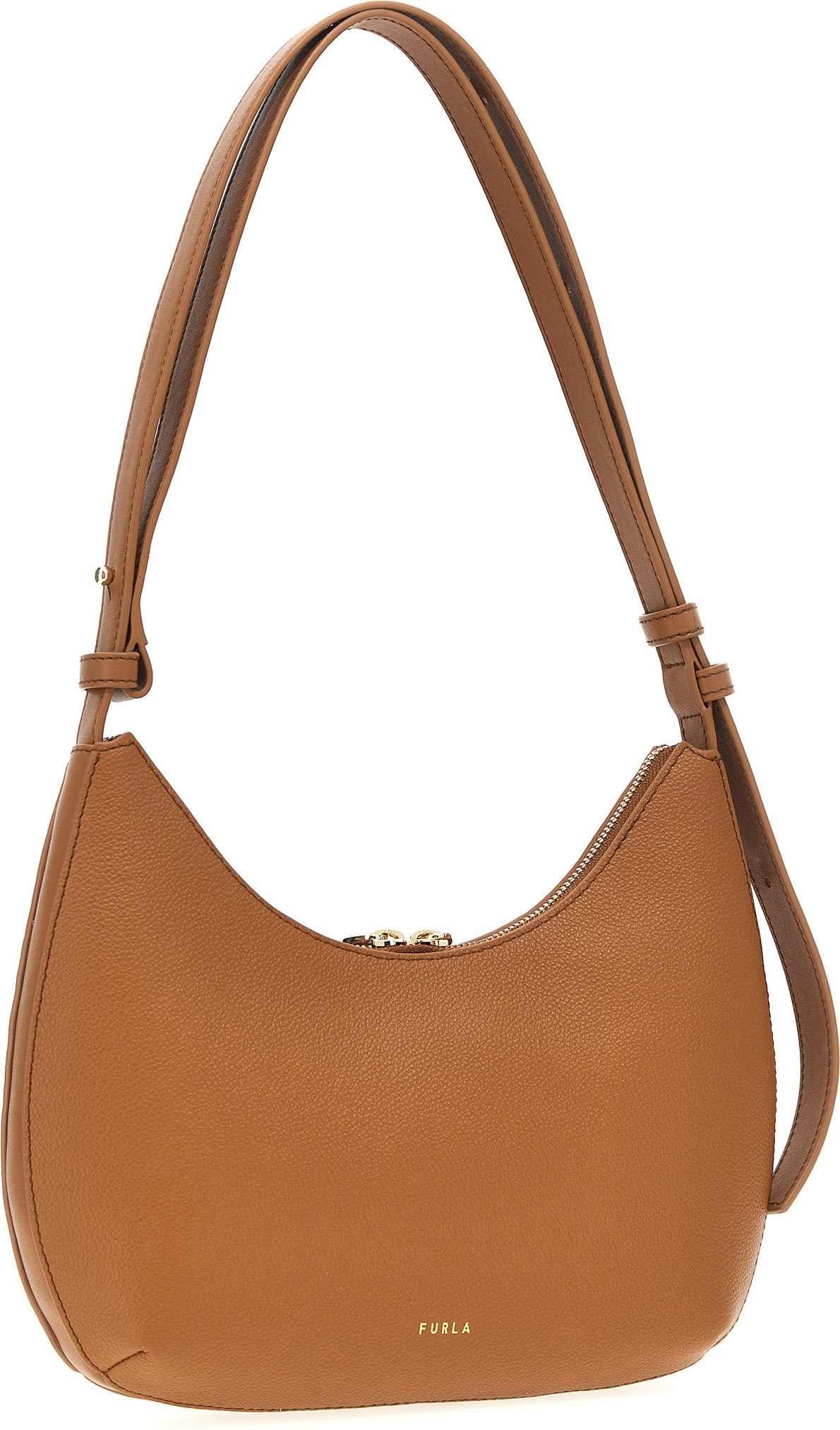 Furla Goccia S Коричневая кожаная сумка на плечо