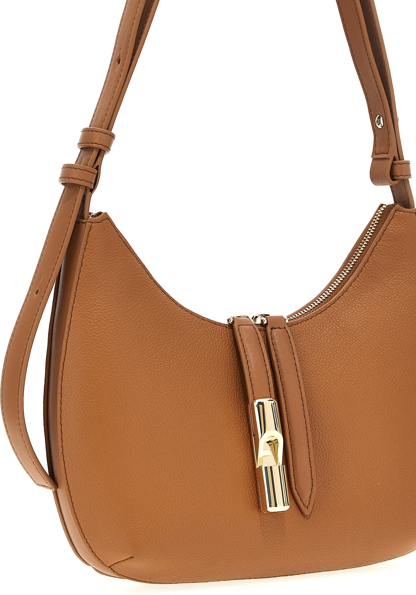 Furla Goccia S Коричневая кожаная сумка на плечо