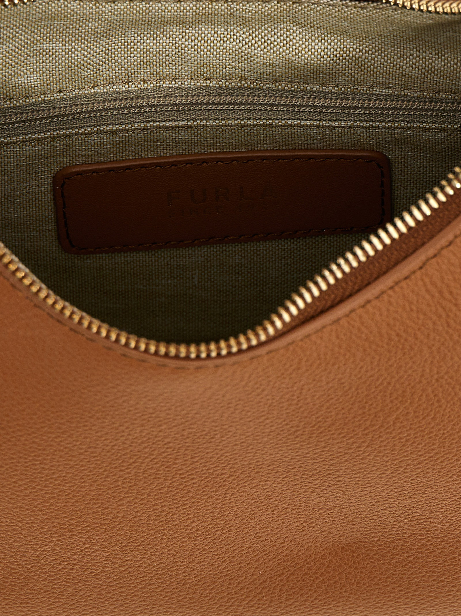 Furla Goccia S Коричневая кожаная сумка на плечо