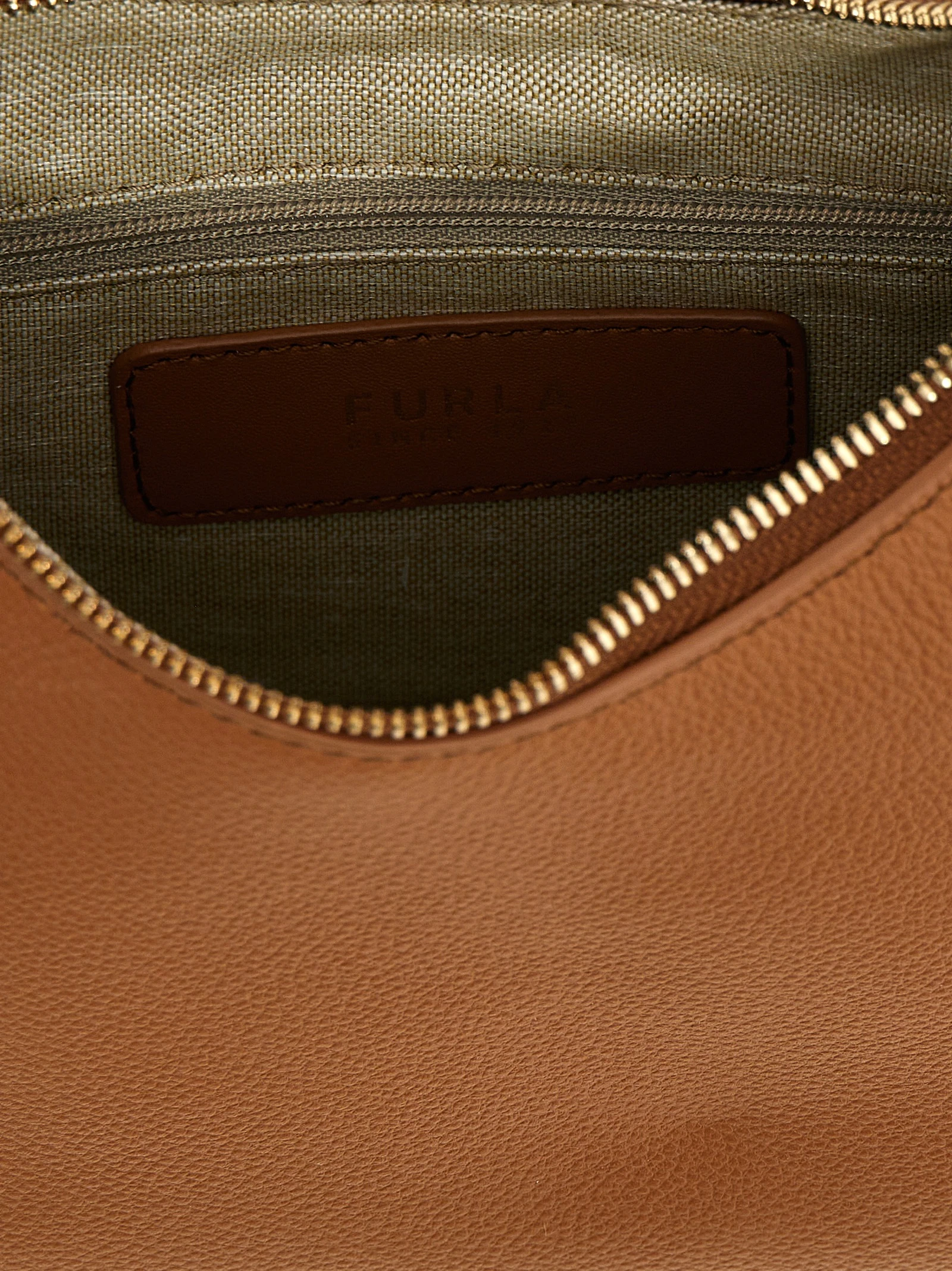 Furla Goccia S Коричневая кожаная сумка на плечо