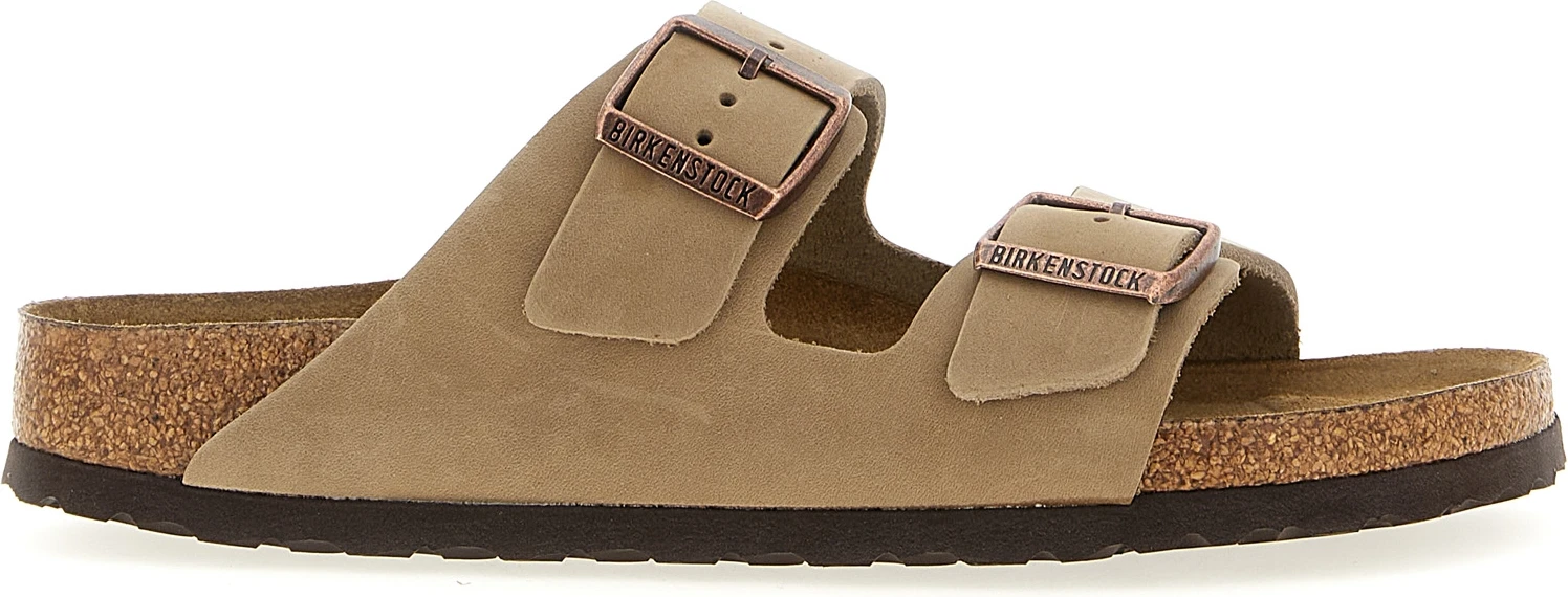 Коричневые кожаные сандалии Birkenstock