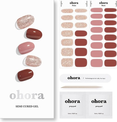 Полуотвержденные гелевые накладки Ohora Glitter