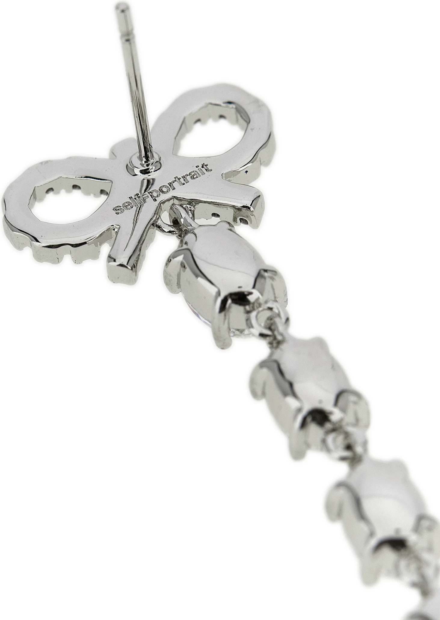 Серьги Self-Portrait Bow Pearl Droplet