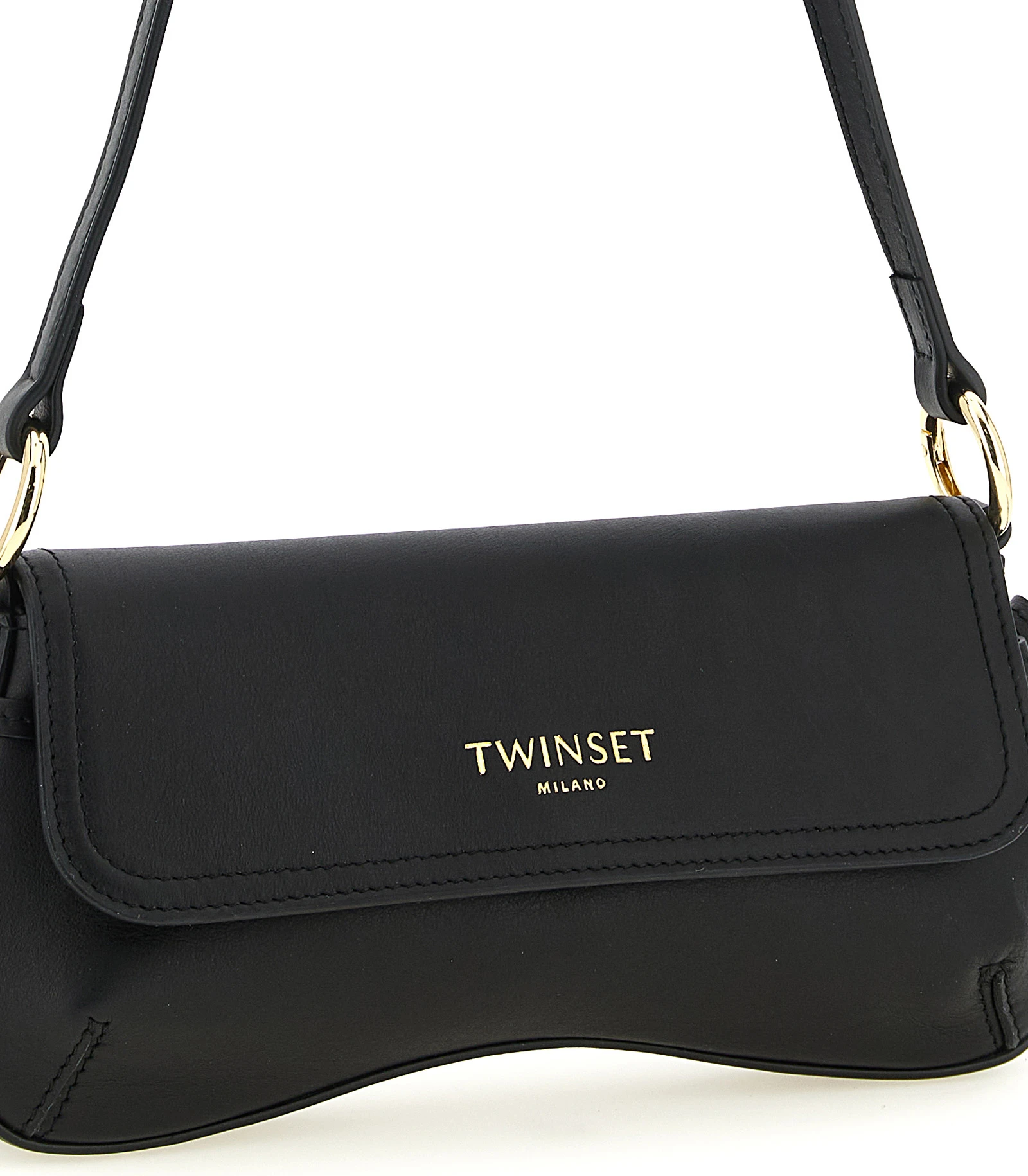Сумка через плечо TWINSET из черной кожи