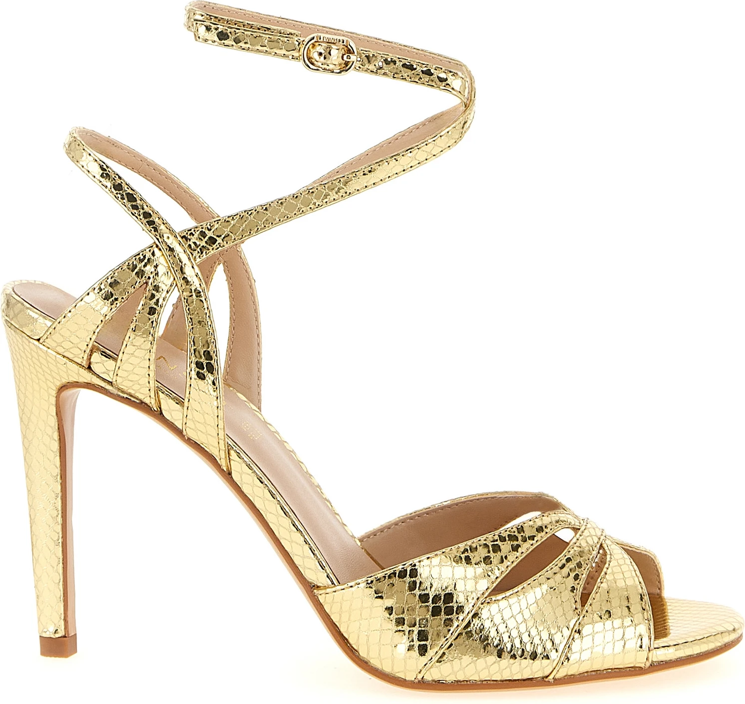 Босоножки TWINSET Gold Leather Stiletto Heel Sandals