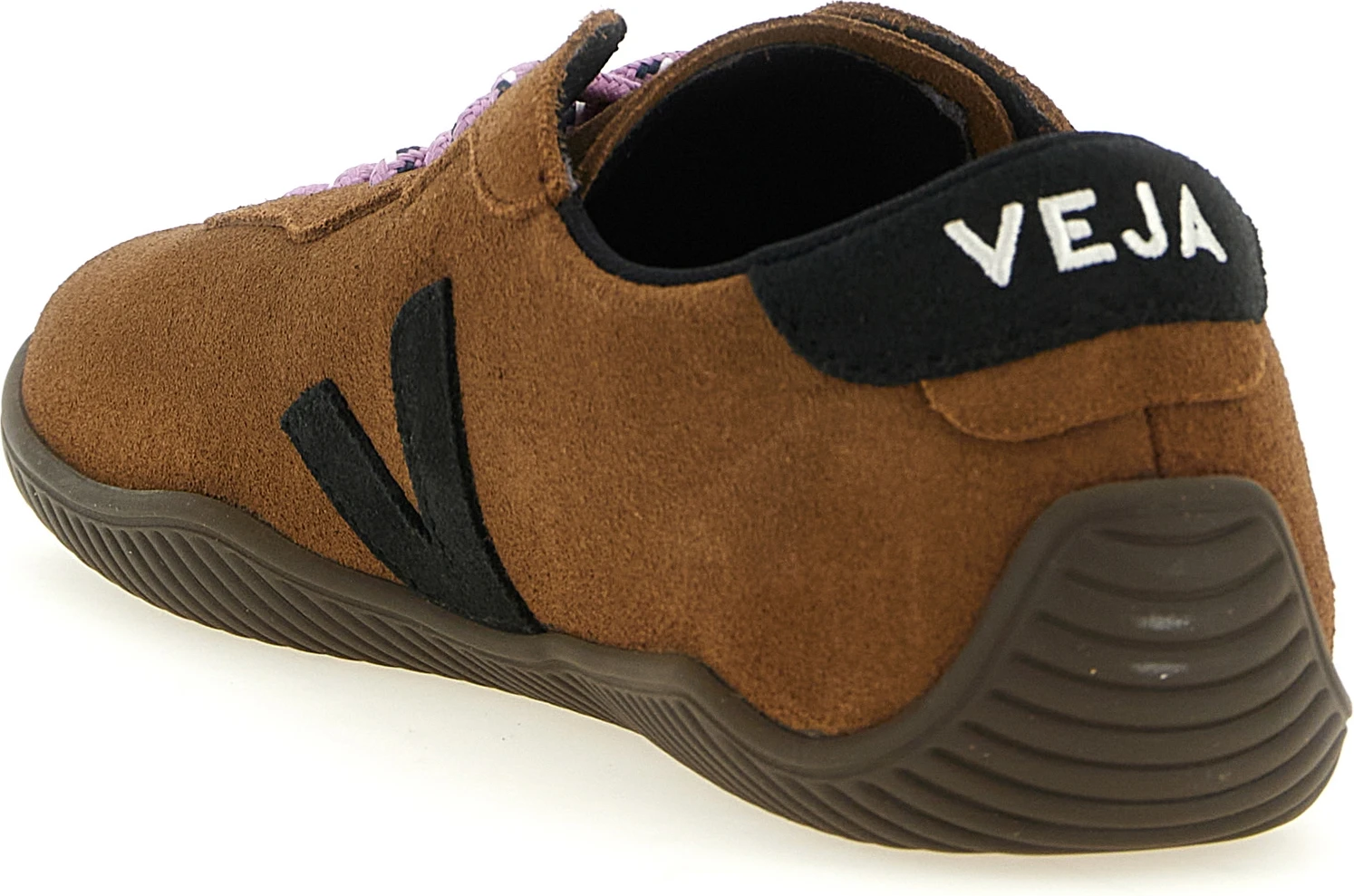 Кроссовки Veja из коричневой телячьей кожи, низкие
