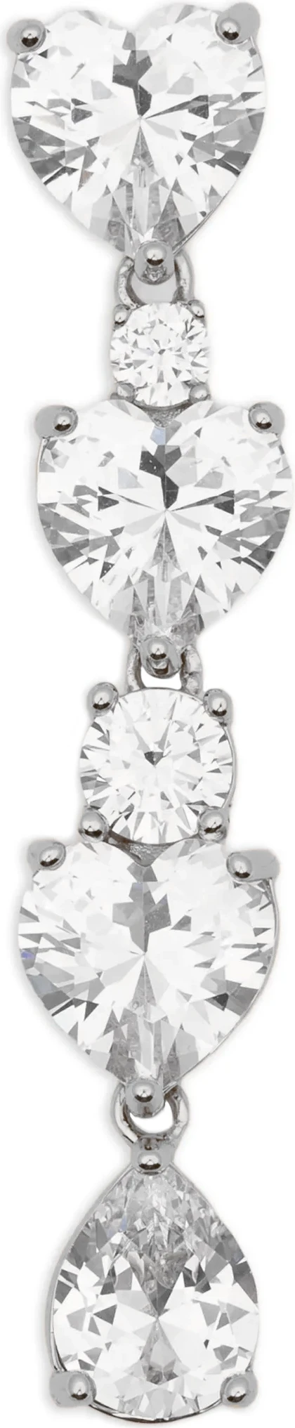 Серьги Self-Portrait Crystal Heart Tiered