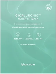 Тканевая маска Mizon Cicaluronic Water Fit Mask, набор из 20 штук