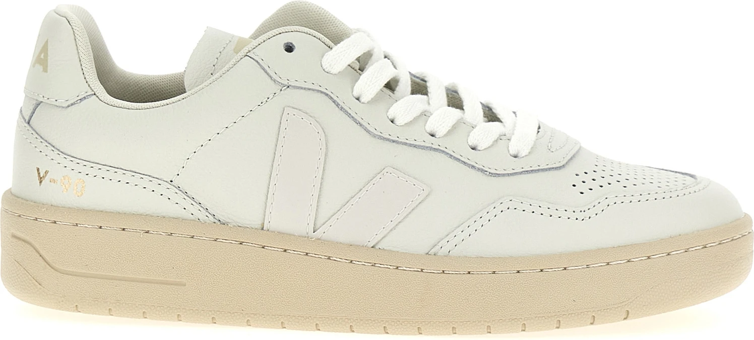 Кроссовки White Leather Low Top Sneakers