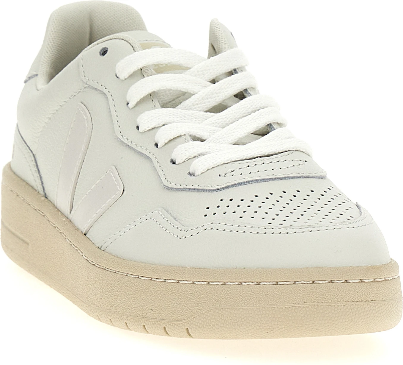 Кроссовки White Leather Low Top Sneakers