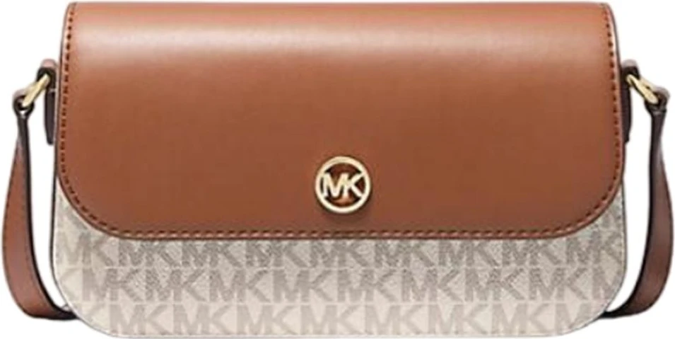 Кремовая кожаная сумка через плечо Michael Kors