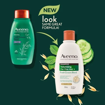 Шампунь Aveeno Volumizing Fresh Greens Blend Scalp Soothing Oat для тонких волос