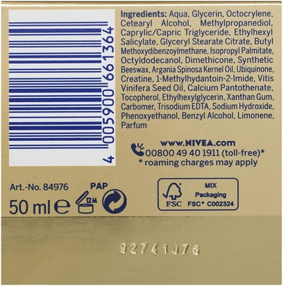 Крем для лица Nivea Q10 Power 60+ против старения, восстанавливающий, для дневного использования