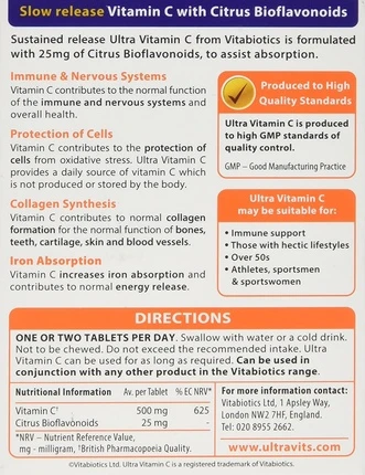 Таблетки Vitabiotics Ultra Vitamin C Sr and Bioflavonoid