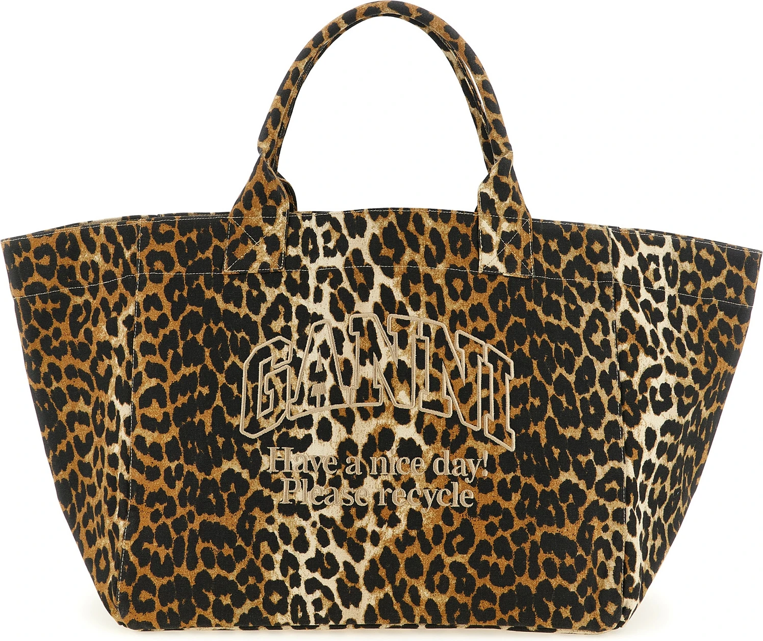 Tote Bag GANNI Leopard XXL