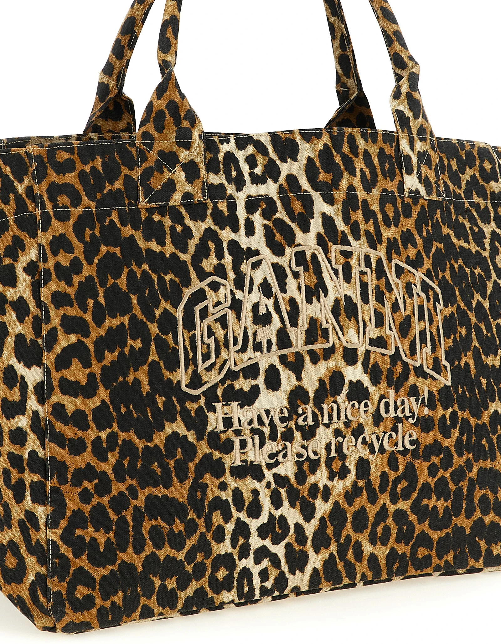 Tote Bag GANNI Leopard XXL