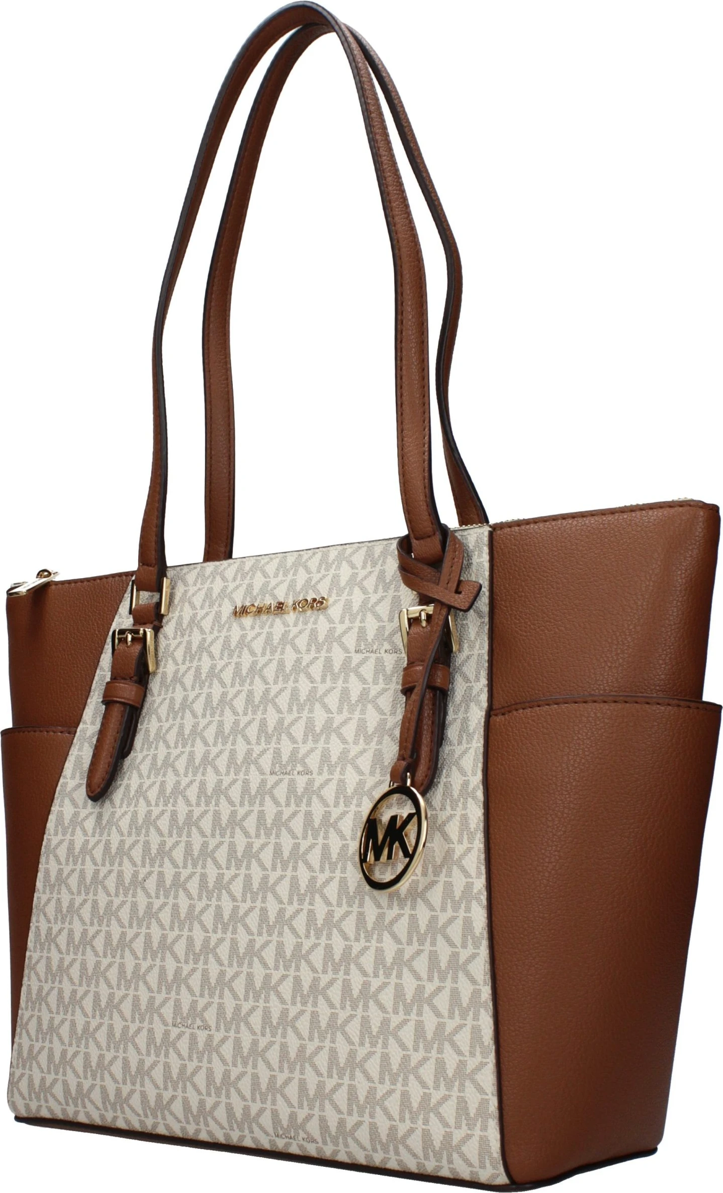Бежевая сумка через плечо Michael Kors из кожи